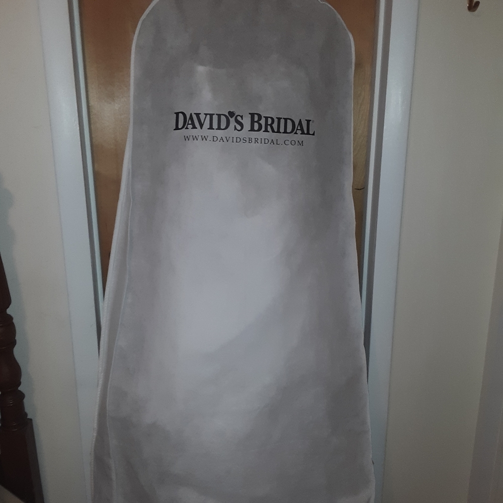 David's Bridal A line crystal embelished wedding gown - Picture 8 of 8